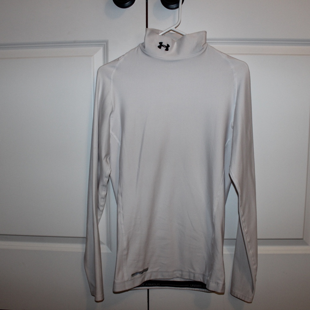 White Under Armour Compression Turtle Neck